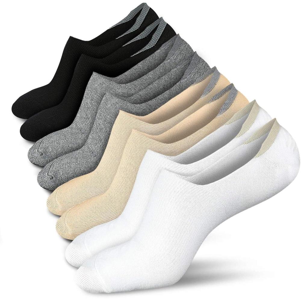 imagewernies No Show Socks Women Low Socks Non Slip Flat Boat Line 48 Pairs4 Pairs4 Colors