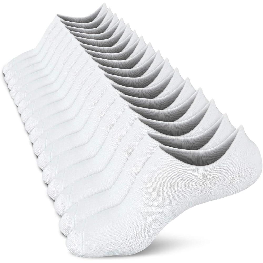 imagewernies No Show Socks Women Low Socks Non Slip Flat Boat Line 48 Pairs8 Pairswhite002