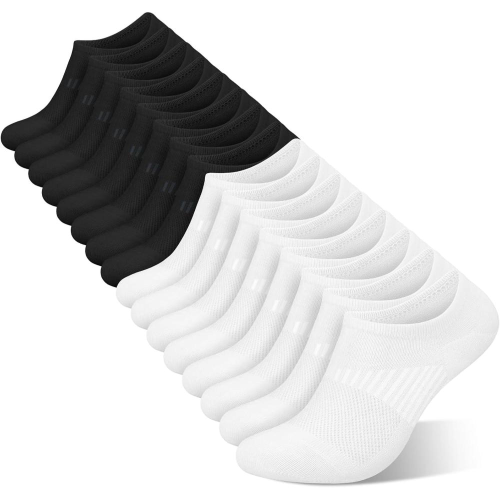imagewernies No Show Socks Womens 8 Pairs Ankle Non Slip Low Short Invisible Thin Liner Socks8 Pairs 4black4white
