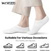imagewernies No Show Socks Womens 8 Pairs Ankle Non Slip Low Short Invisible Thin Liner Socks8 Pairs White