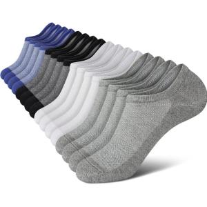 imagewernies No Show Socks Men Low Cut Ankle Short Casual Cotton Socks with Non Slip Grips 6101113Mix of Colors0018 Pairs16 Pieces
