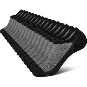 imagewernies No Show Socks Men Low Cut Ankle Short Casual Cotton Socks with Non Slip Grips 6101113Mix of Colors0038 Pairs16 Pieces