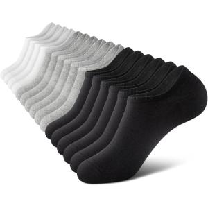 imagewernies No Show Socks Men Low Cut Ankle Short Casual Cotton Socks with Non Slip Grips 6101113Mix of Colors0058 Pairs16 Pieces