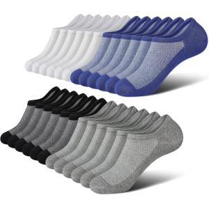 imagewernies No Show Socks Men Low Cut Ankle Short Casual Cotton Socks with Non Slip Grips 6101113Mix of Colors00712 Pairs24 Pieces
