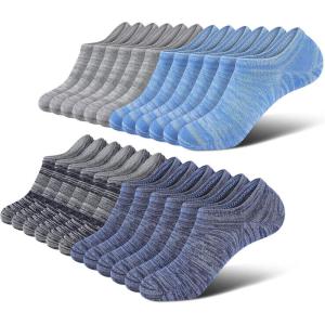 imagewernies No Show Socks Men Low Cut Ankle Short Casual Cotton Socks with Non Slip Grips 6101113Mix of Colors00812 Pairs24 Pieces