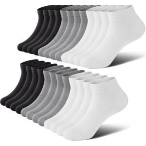 imagewernies No Show Socks Men Low Cut Ankle Short Casual Cotton Socks with Non Slip Grips 6101113Mix of Colors00912 Pairs24 Pieces