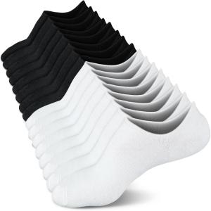 imagewernies No Show Socks Women Low Socks Non Slip Flat Boat Line 48 PairsBlack white