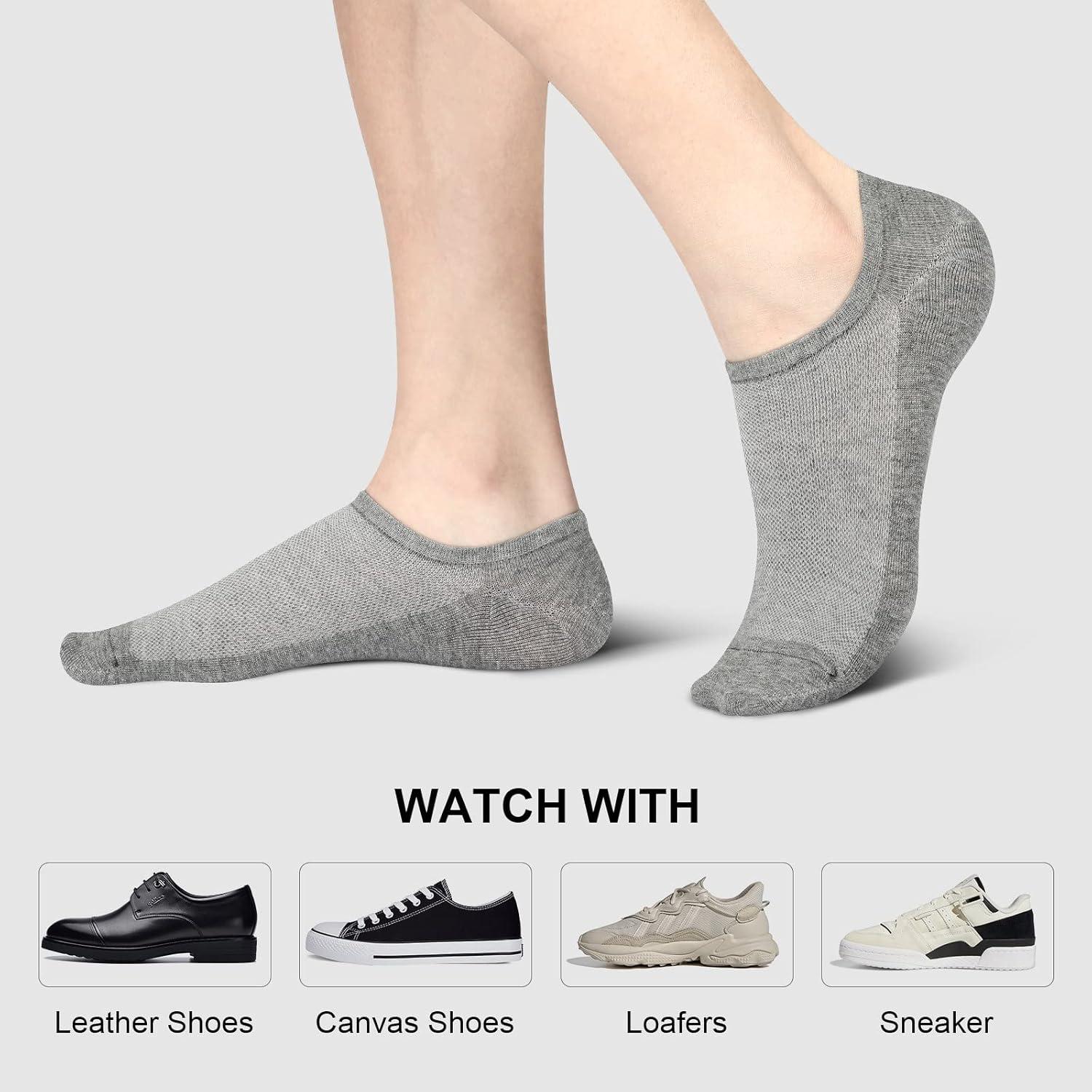 imagewernies No Show Socks Men Low Cut Ankle Short Casual Cotton Socks with Non Slip Grips 6101113Mix of Colors0018 Pairs16 Pieces