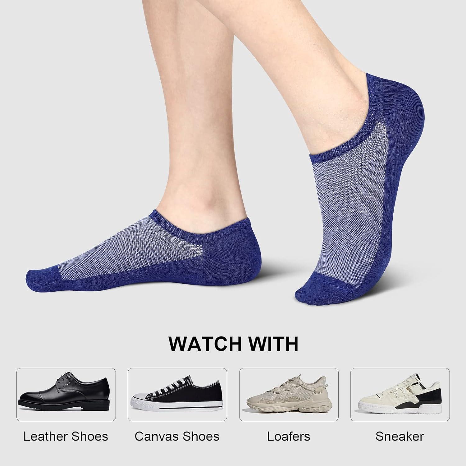 imagewernies No Show Socks Men Low Cut Ankle Short Casual Cotton Socks with Non Slip Grips 6101113Mix of Colors0024 Pairs8 Pieces