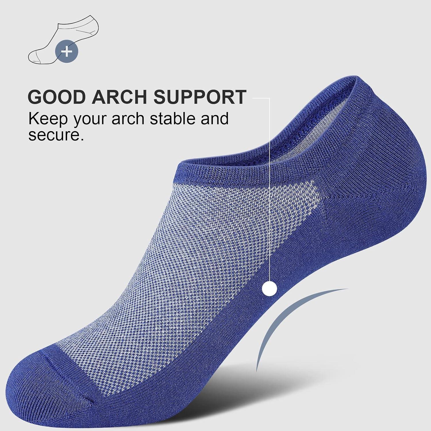 imagewernies No Show Socks Men Low Cut Ankle Short Casual Cotton Socks with Non Slip Grips 6101113Mix of Colors0024 Pairs8 Pieces