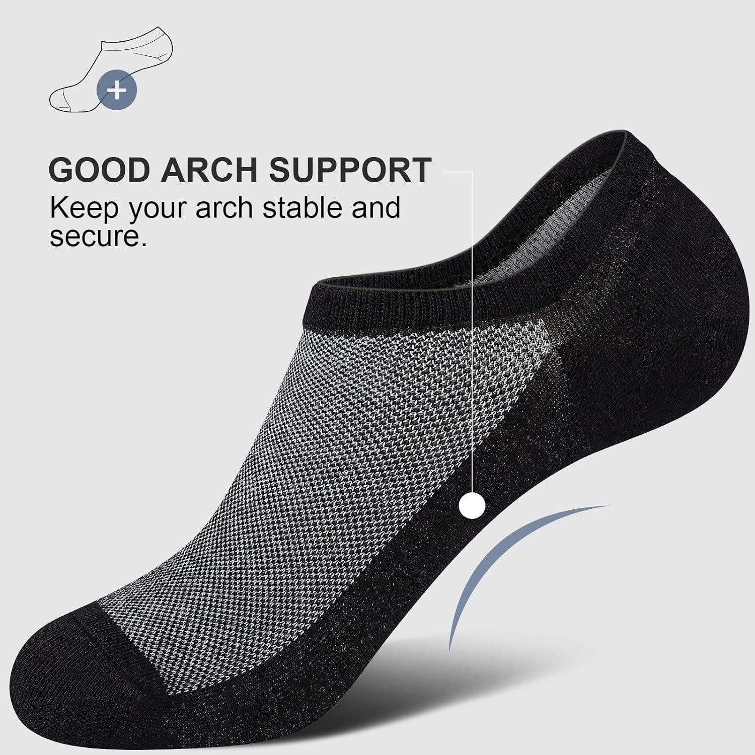 imagewernies No Show Socks Men Low Cut Ankle Short Casual Cotton Socks with Non Slip Grips 6101113Mix of Colors0038 Pairs16 Pieces