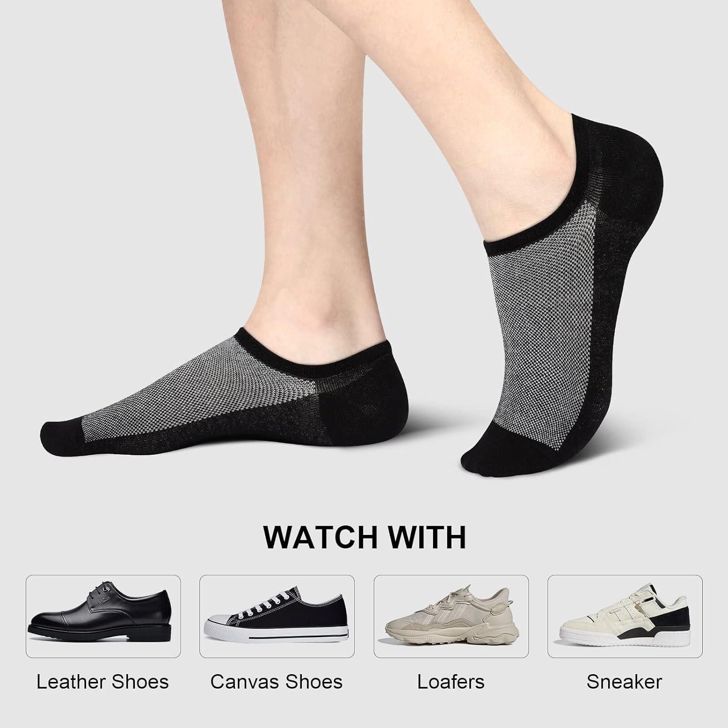 imagewernies No Show Socks Men Low Cut Ankle Short Casual Cotton Socks with Non Slip Grips 6101113Mix of Colors0038 Pairs16 Pieces