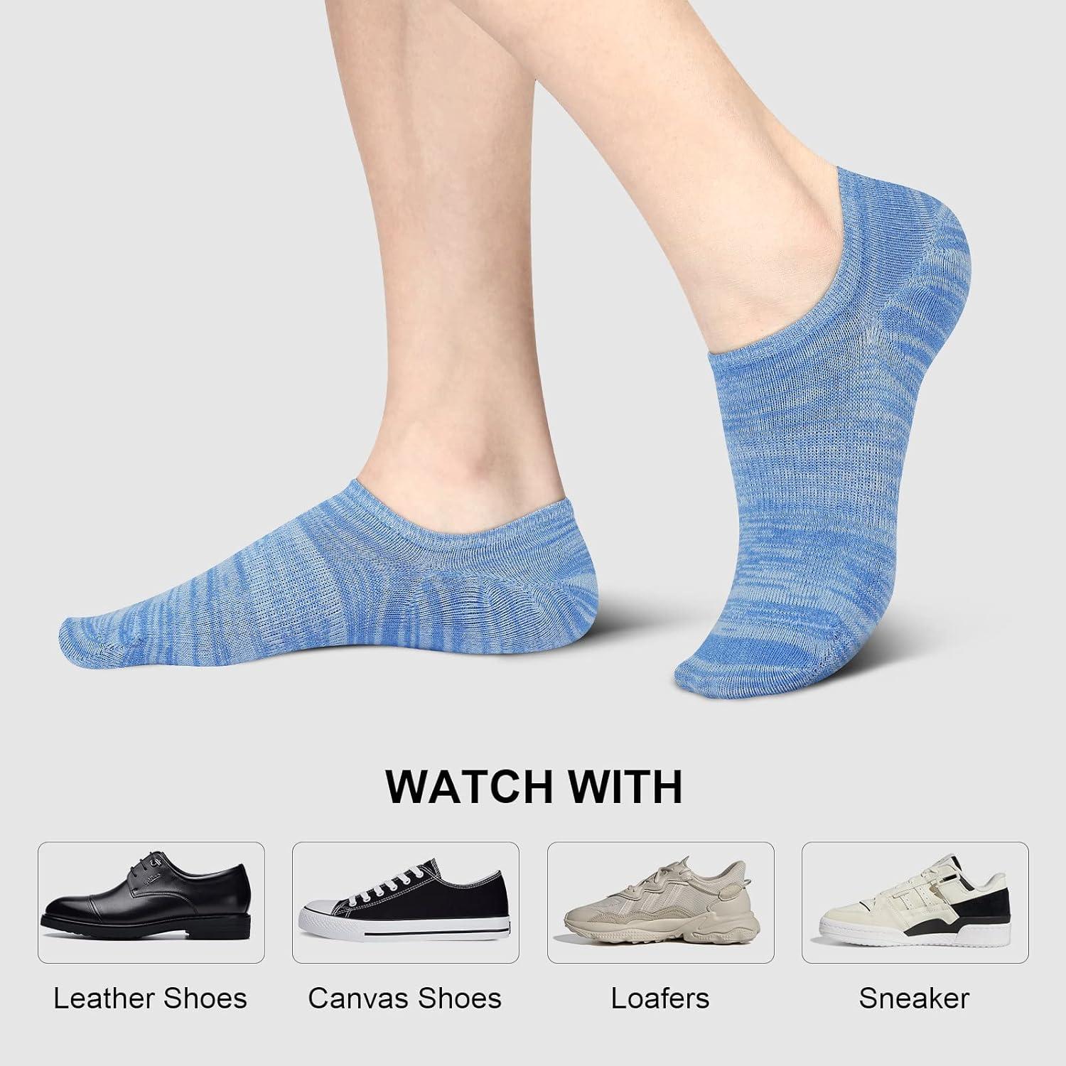 imagewernies No Show Socks Men Low Cut Ankle Short Casual Cotton Socks with Non Slip Grips 6101113Mix of Colors0048 Pairs16 Pieces