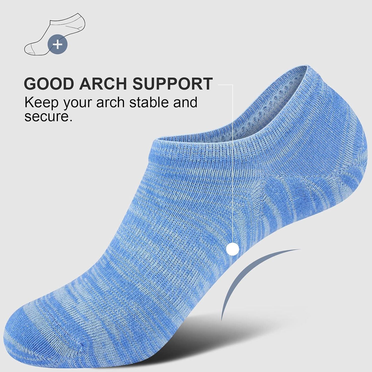 imagewernies No Show Socks Men Low Cut Ankle Short Casual Cotton Socks with Non Slip Grips 6101113Mix of Colors0048 Pairs16 Pieces