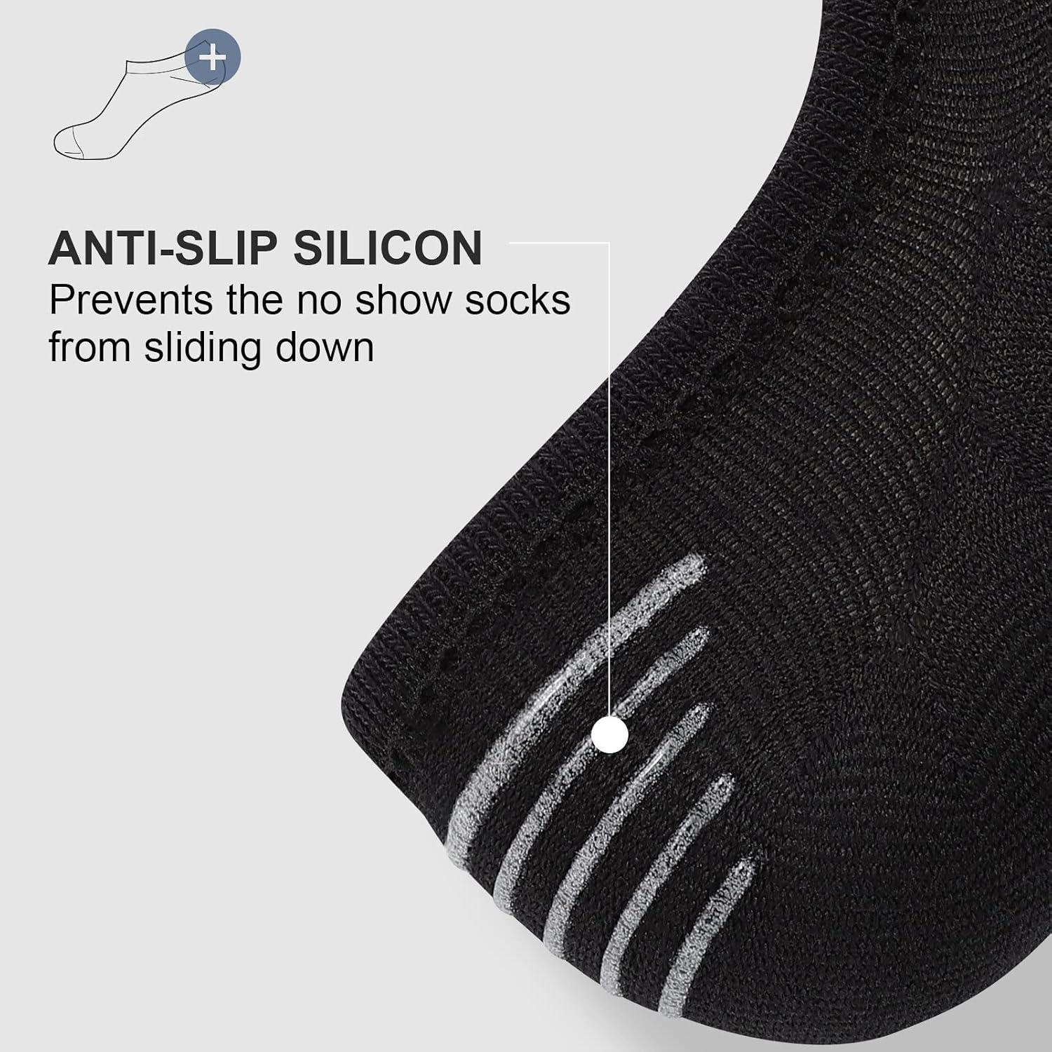 imagewernies No Show Socks Men Low Cut Ankle Short Casual Cotton Socks with Non Slip Grips 6101113Mix of Colors0058 Pairs16 Pieces