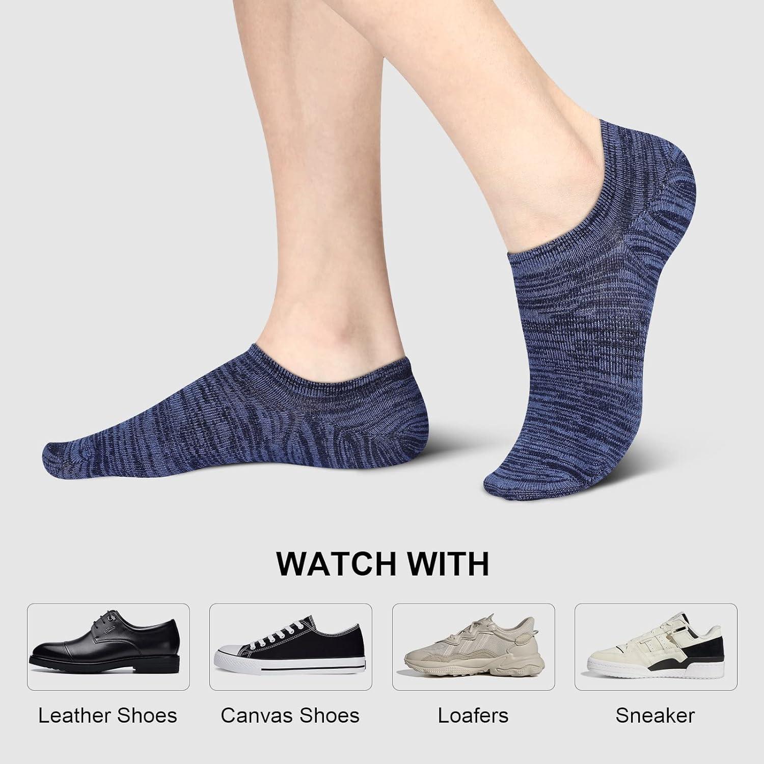 imagewernies No Show Socks Men Low Cut Ankle Short Casual Cotton Socks with Non Slip Grips 6101113Mix of Colors00812 Pairs24 Pieces