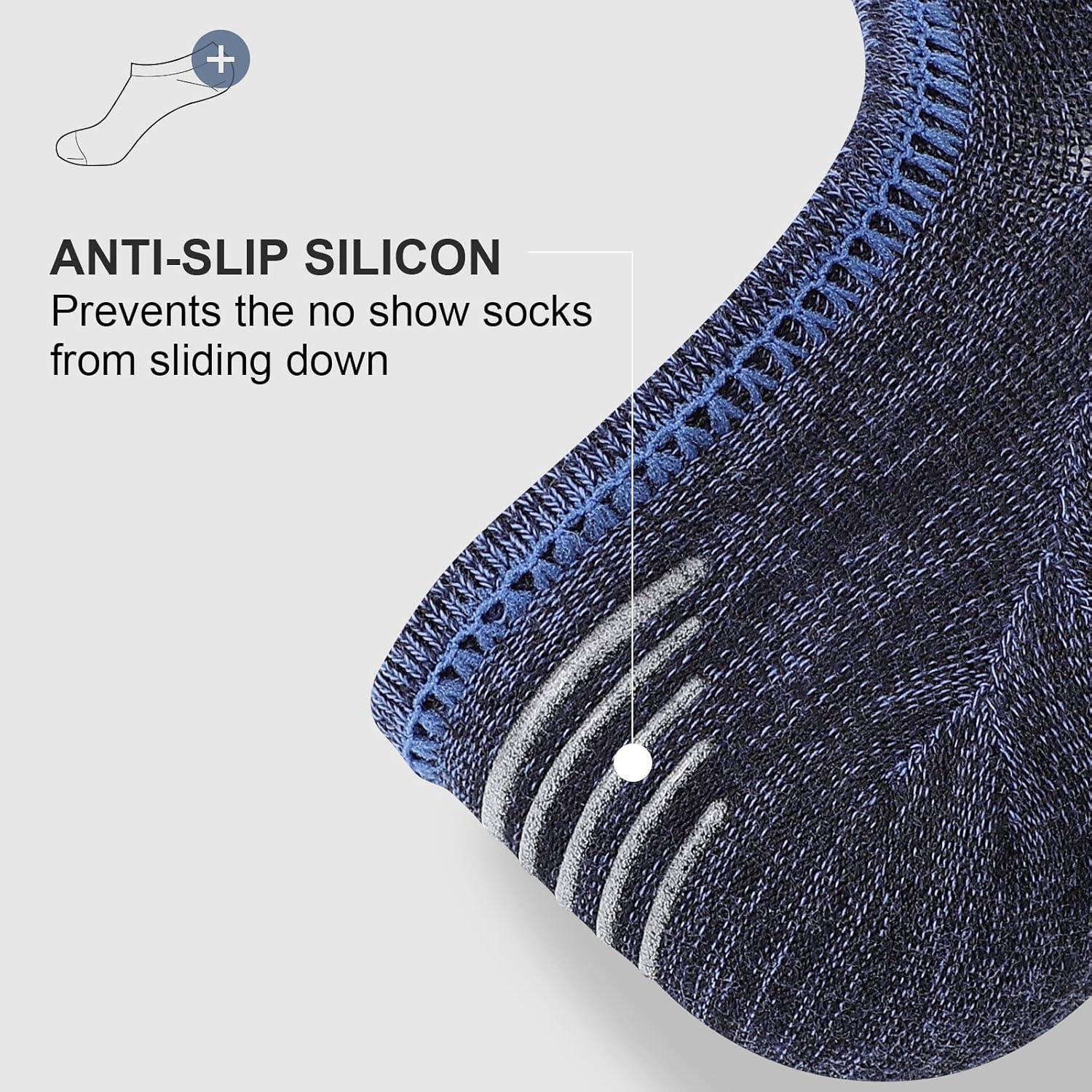 imagewernies No Show Socks Men Low Cut Ankle Short Casual Cotton Socks with Non Slip Grips 6101113Mix of Colors00812 Pairs24 Pieces