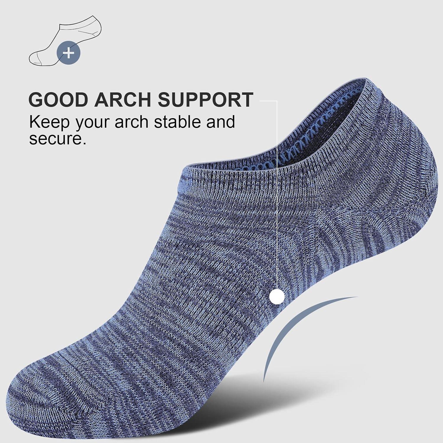 imagewernies No Show Socks Men Low Cut Ankle Short Casual Cotton Socks with Non Slip Grips 6101113Mix of Colors00812 Pairs24 Pieces