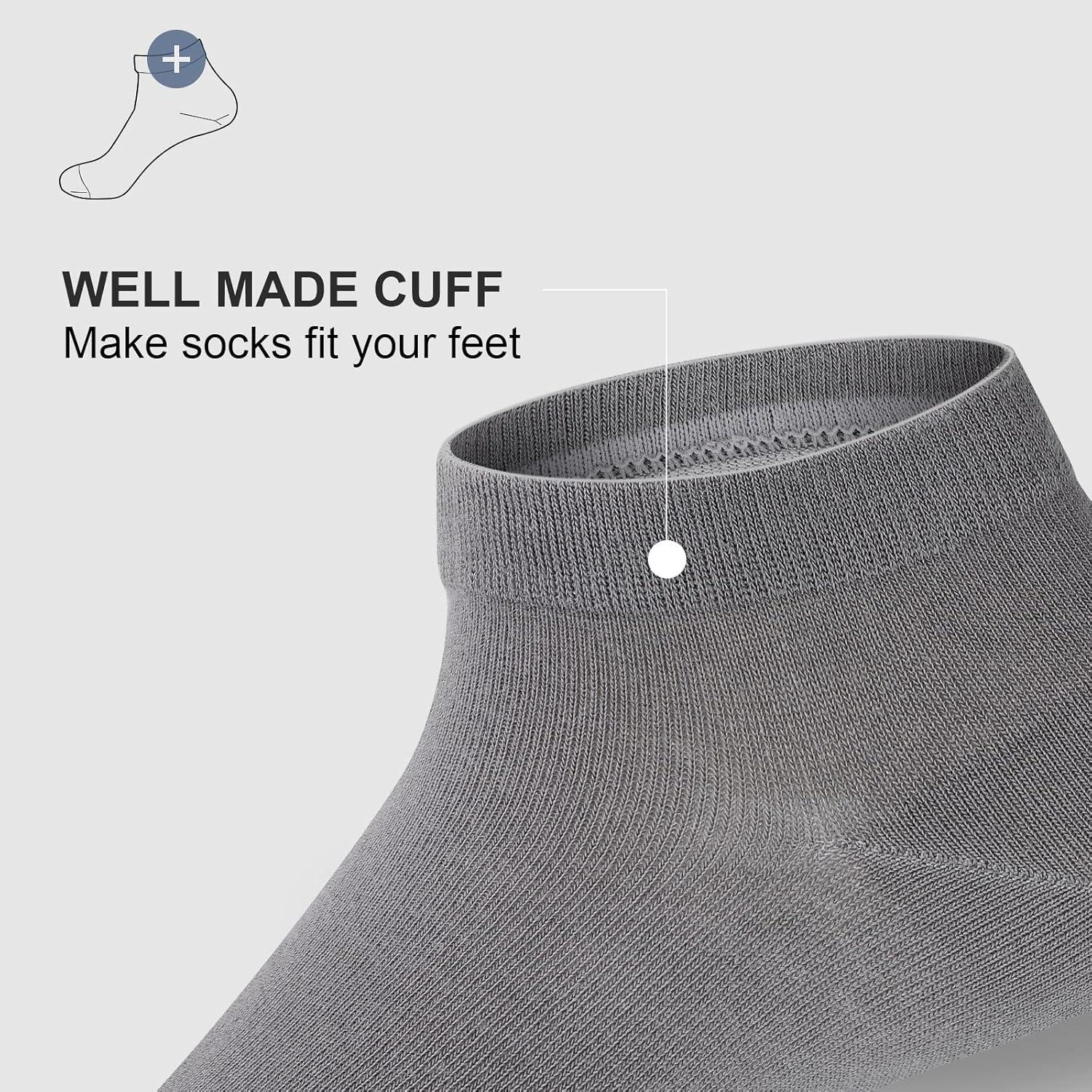 imagewernies No Show Socks Men Low Cut Ankle Short Casual Cotton Socks with Non Slip Grips 6101113Mix of Colors00912 Pairs24 Pieces