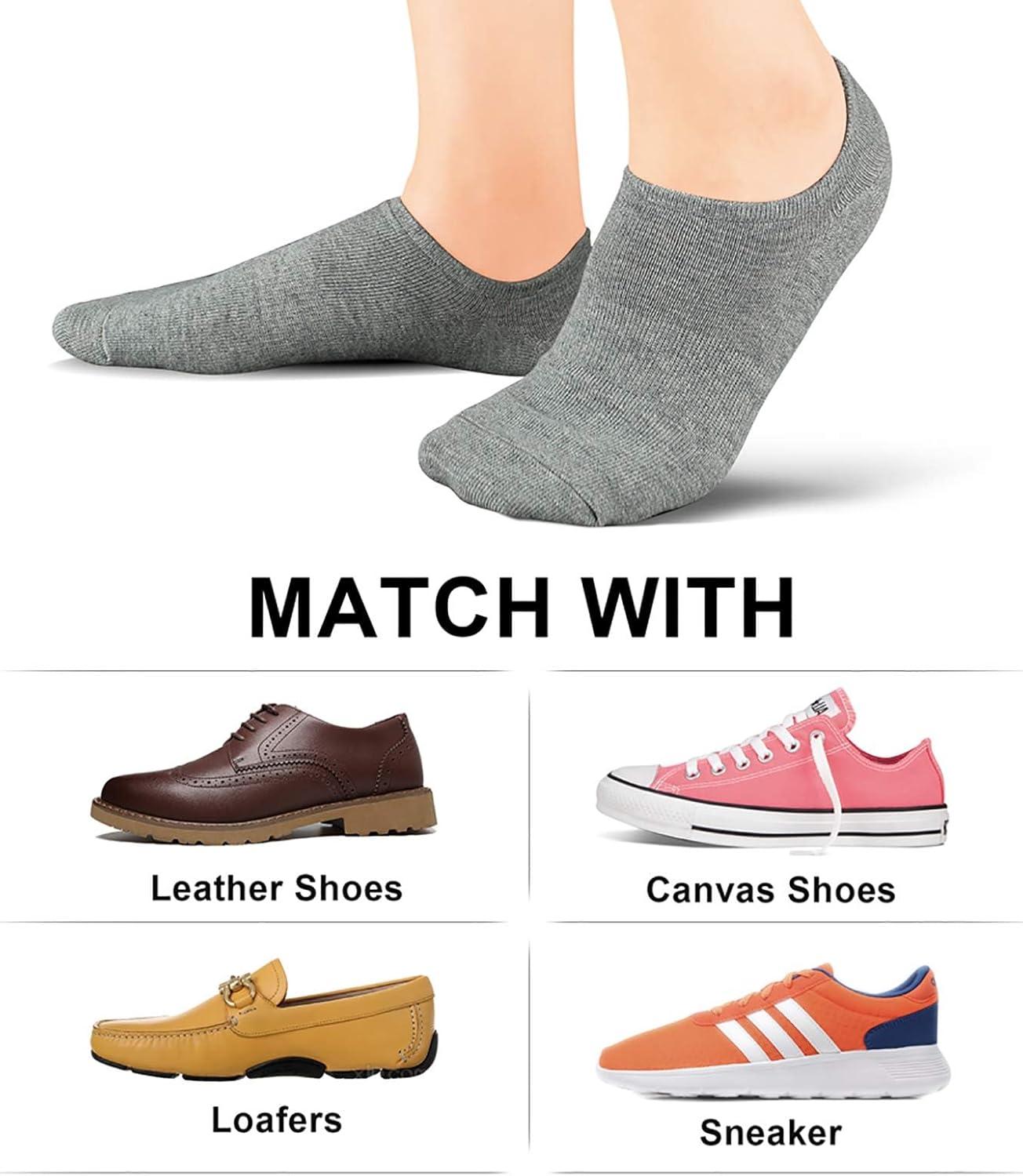 imagewernies No Show Socks Women Low Socks Non Slip Flat Boat Line 48 PairsBlack white grey