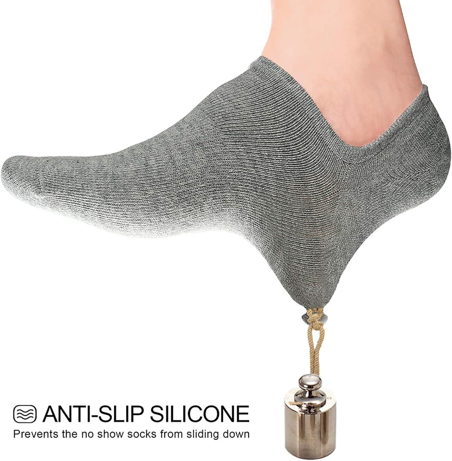 imagewernies No Show Socks Women Low Socks Non Slip Flat Boat Line 48 PairsBlack white grey