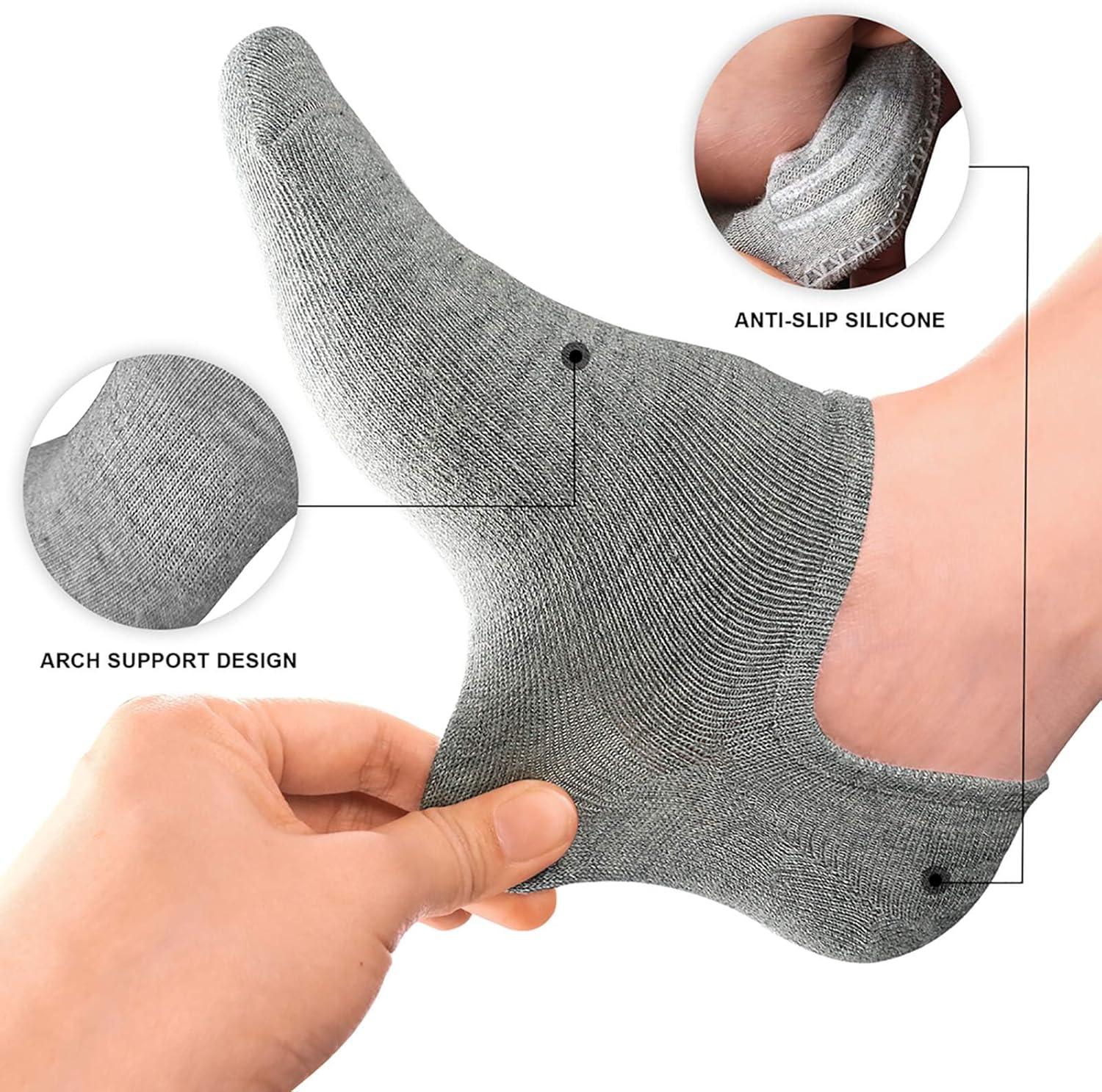imagewernies No Show Socks Women Low Socks Non Slip Flat Boat Line 48 PairsBlack white grey