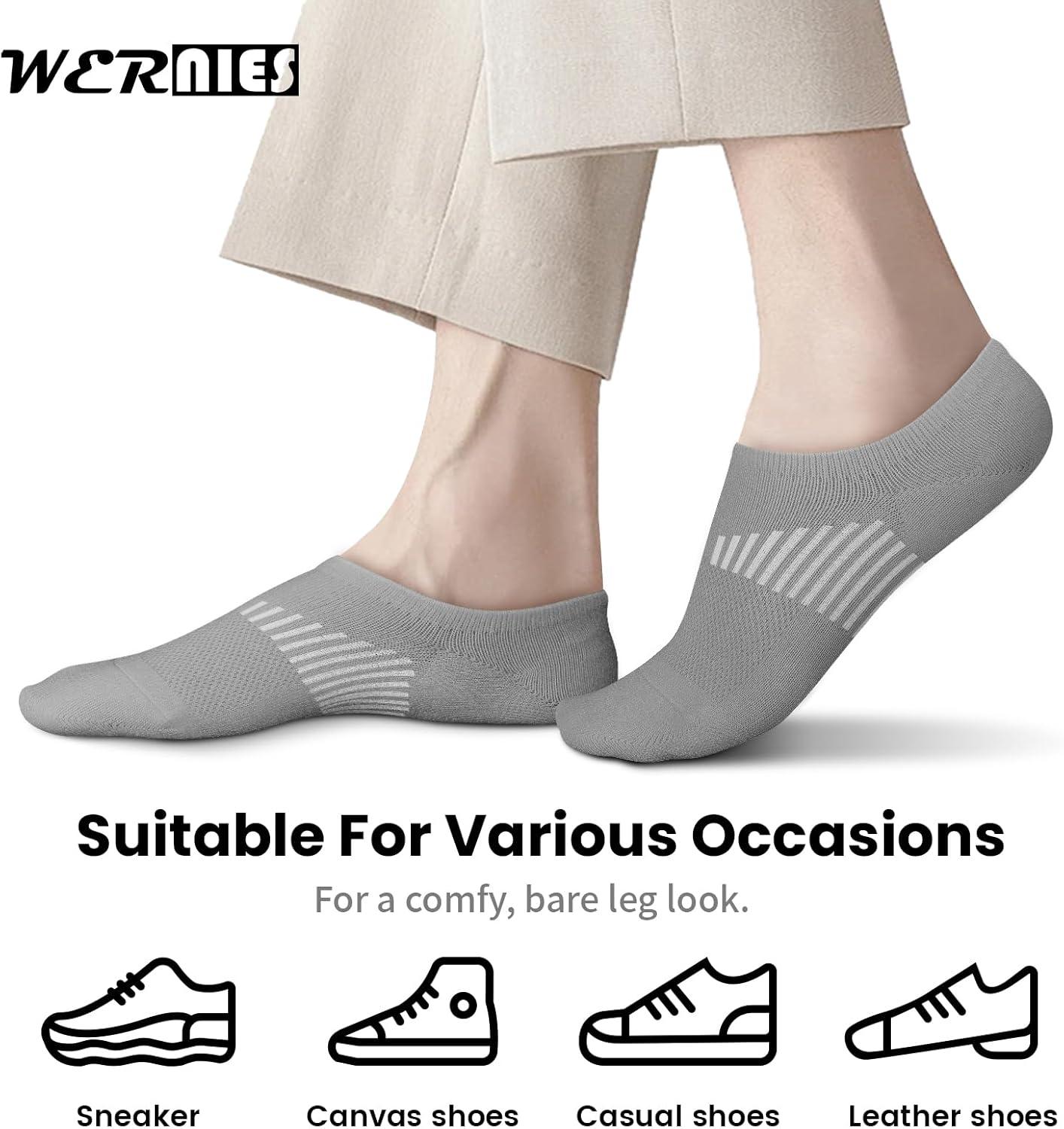 imagewernies No Show Socks Womens 8 Pairs Ankle Non Slip Low Short Invisible Thin Liner Socks8 Pairs 3black3white2grey