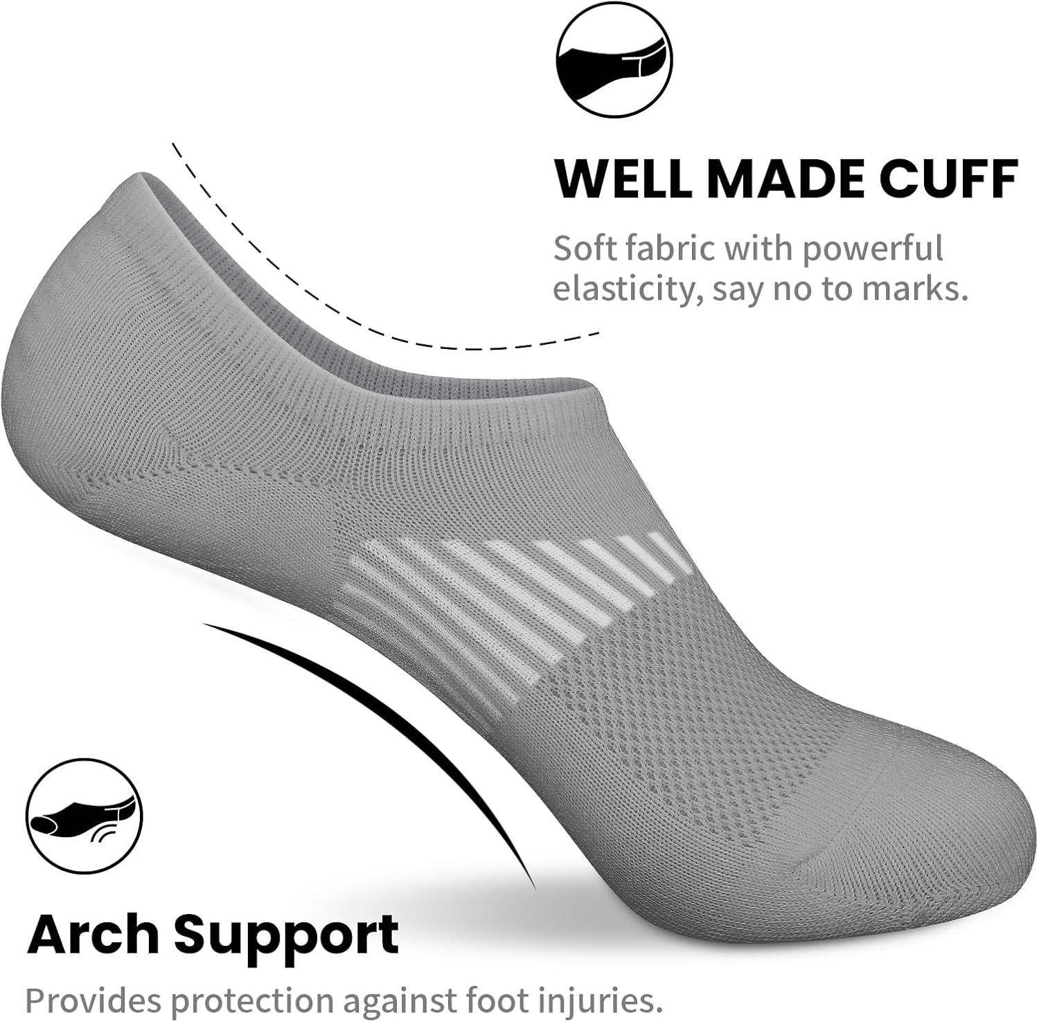 imagewernies No Show Socks Womens 8 Pairs Ankle Non Slip Low Short Invisible Thin Liner Socks8 Pairs 3black3white2grey