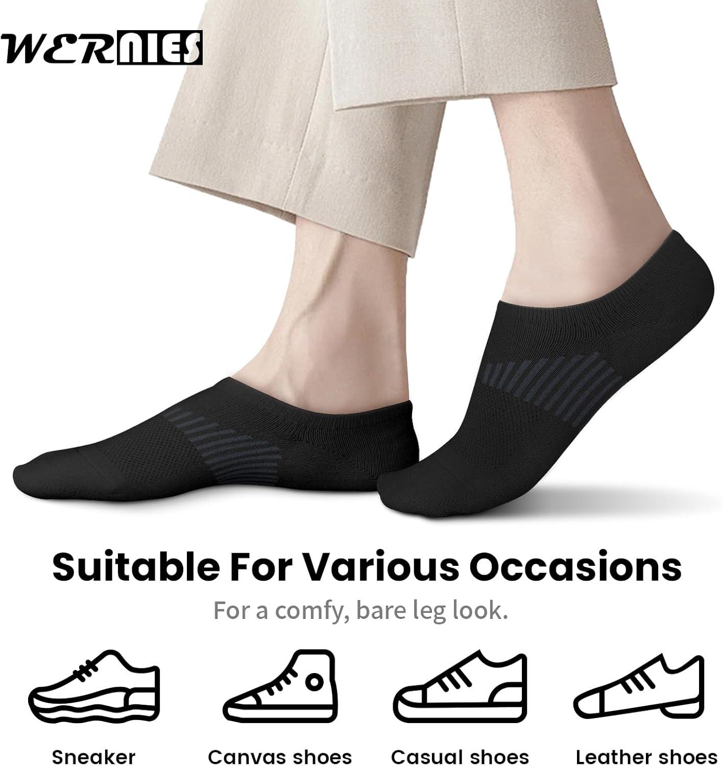 imagewernies No Show Socks Womens 8 Pairs Ankle Non Slip Low Short Invisible Thin Liner Socks8 Pairs Black
