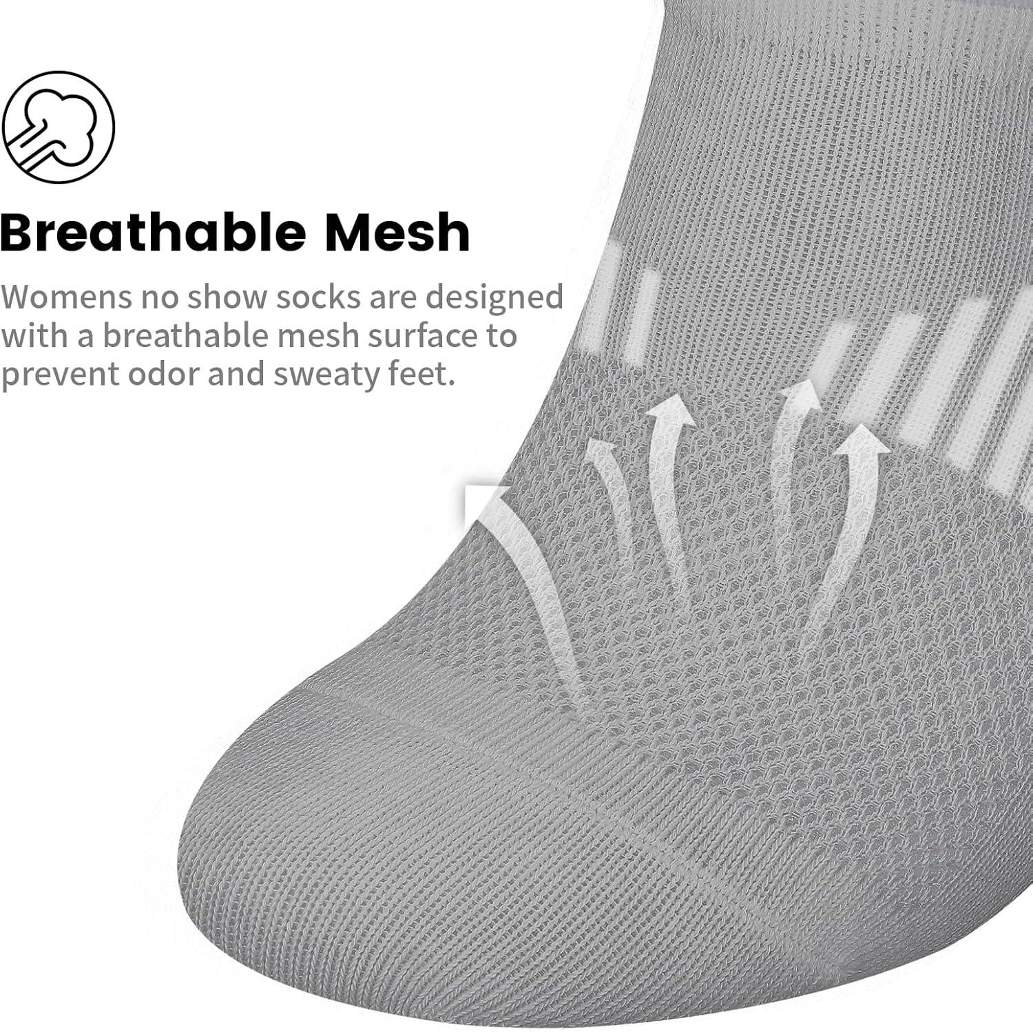 imagewernies No Show Socks Womens 8 Pairs Ankle Non Slip Low Short Invisible Thin Liner Socks8 Pairs Grey