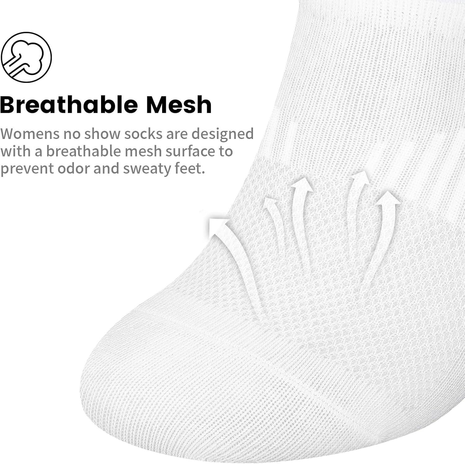 imagewernies No Show Socks Womens 8 Pairs Ankle Non Slip Low Short Invisible Thin Liner Socks8 Pairs White