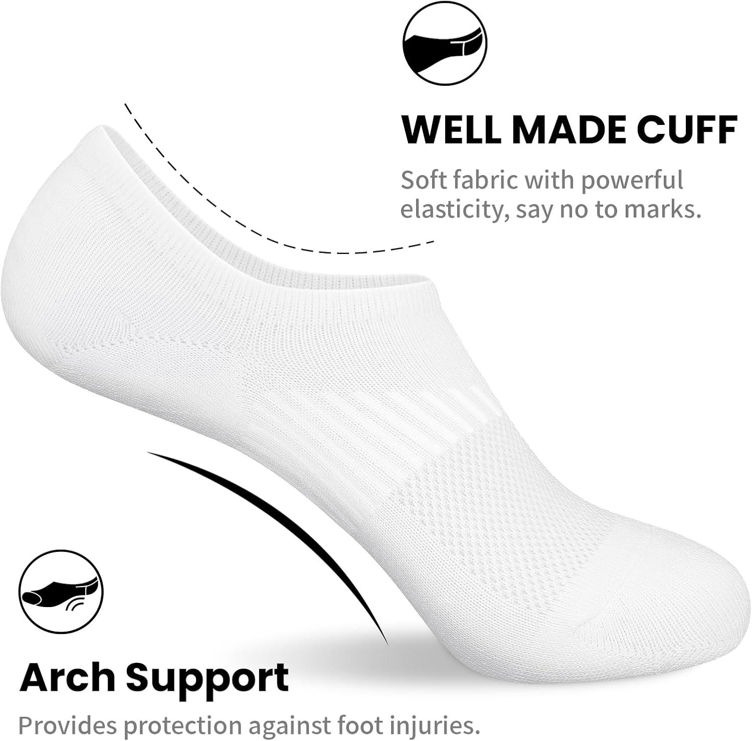 imagewernies No Show Socks Womens 8 Pairs Ankle Non Slip Low Short Invisible Thin Liner Socks8 Pairs White