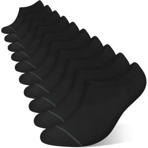 imagewernies 10 Pairs No Show Socks Men Low Cut Ankle Short Casual Thin Invisible Socks with Non Slip GripsBlack10 Pairs