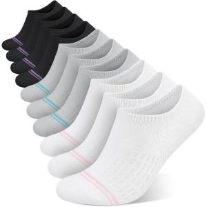 imagewernies No Show Socks Womens 10 Pairs Low Cut Ankle Socks with Non Slip Casual Invisible Liner Boat 5881110 Pairs 4black3white3grey